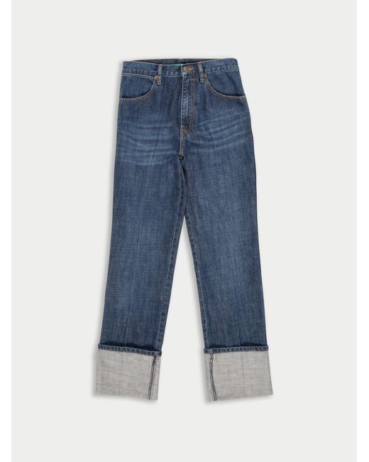 La Fetiche Blue Angelica Stoned Washed High Waisted Denim Jeans