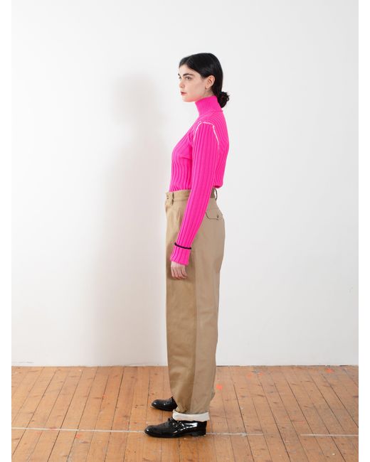 La Fetiche Pink Polly Skinny Ribbed Sweater