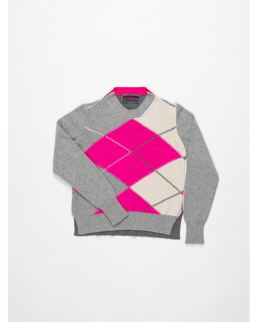 Women's Pink Plum Traditional 'Argyle' Intarsia Jumper