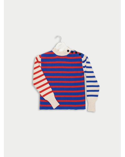 La Fetiche Purple Betsey Striped Sailor Style Knit Sweater