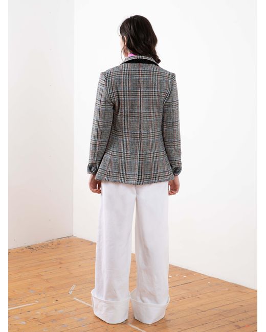 La Fetiche Gray Bianca Tweed Tailored Riding Jacket