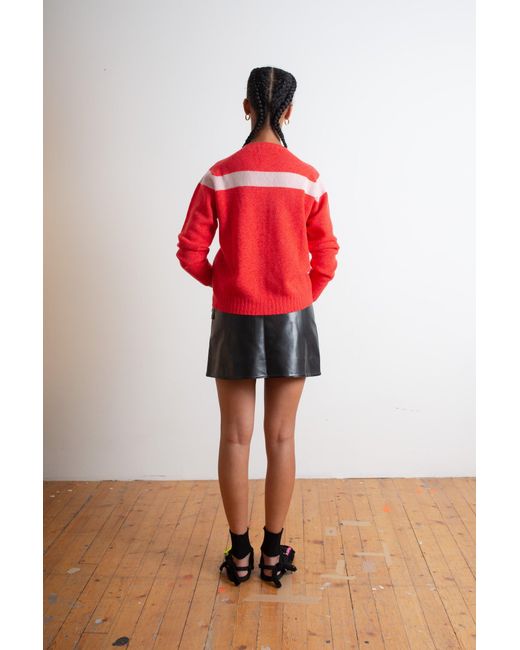 La Fetiche Red Nancy Lamswool Cardigan
