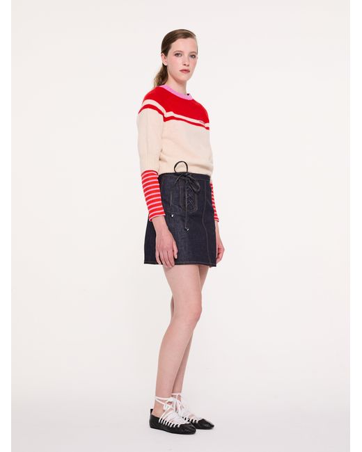 La Fetiche Red Ady 3/4 Sleeve Sweater