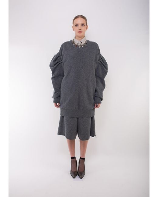 La Fetiche Gray Victor V-Neck Sweater