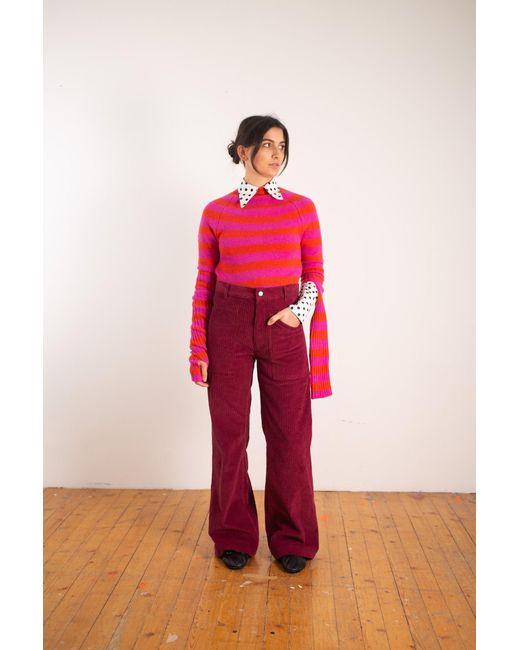 La Fetiche Red Stevie Skinny Striped Sweater