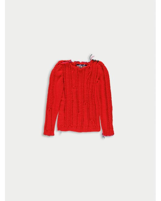 La Fetiche Red Ivy Handknitted Cable Sweater