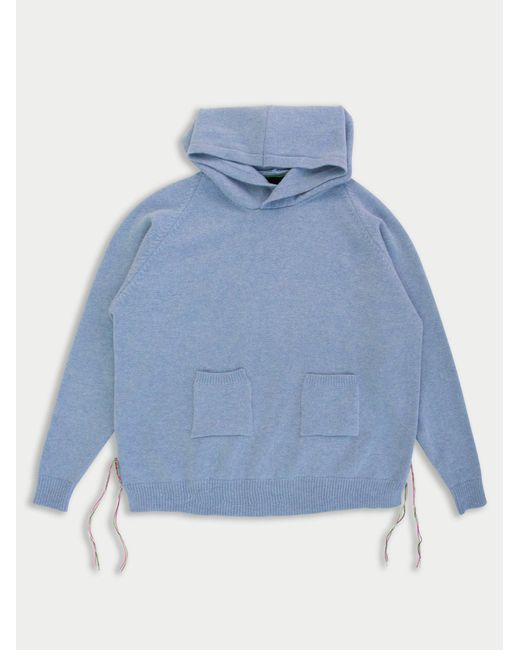 La Fetiche Blue Lacey Knitted Oversized Hoody