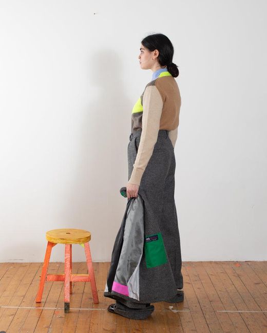 La Fetiche Yellow Plum Traditional 'Argyle' Intarsia Sweater