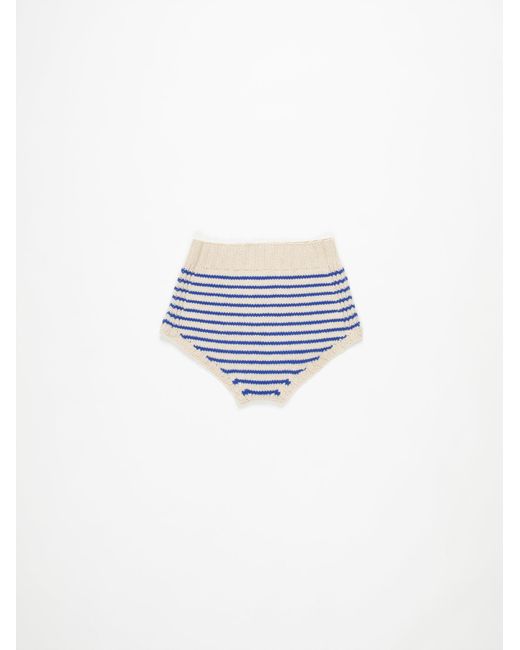 La Fetiche Blue Edie Handknitted Striped Pants