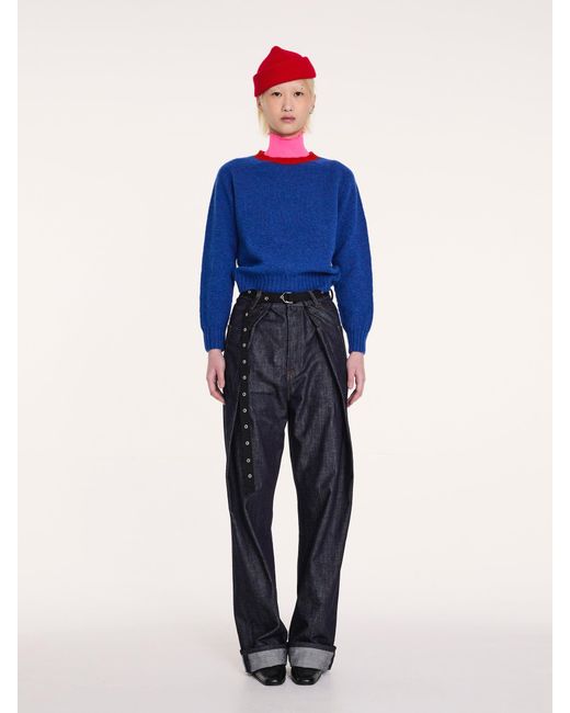 La Fetiche Blue Fifi Crew Neck Shetland Sweater