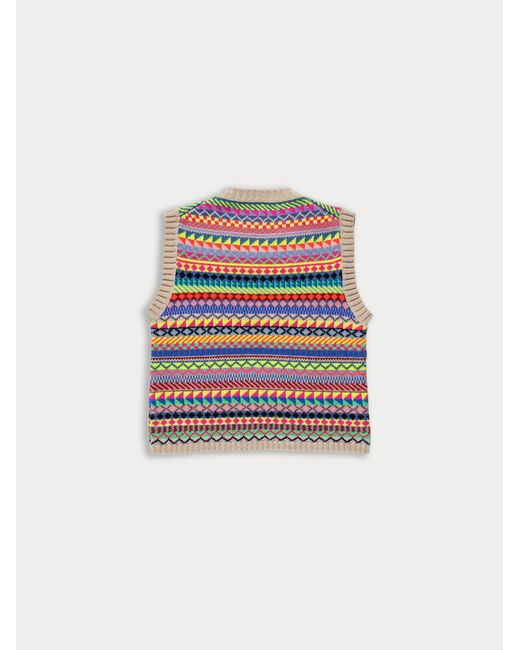 La Fetiche White Sarah Fairisle Sweater Vest