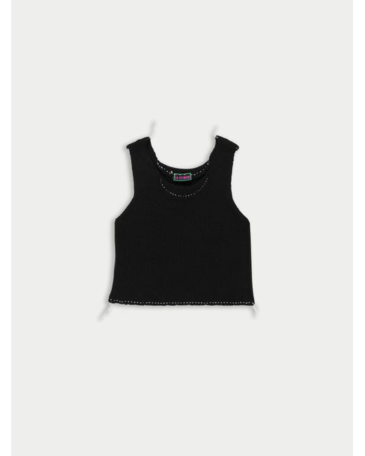 La Fetiche Black Axel Ribbed Vest Top