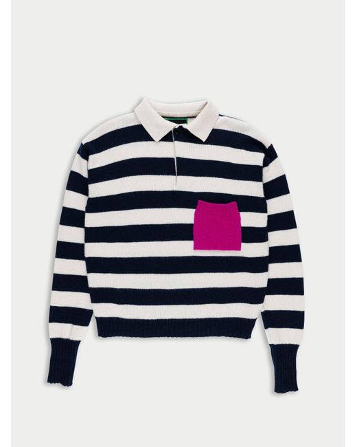 La Fetiche Blue Winifred Striped Rugby Sweater