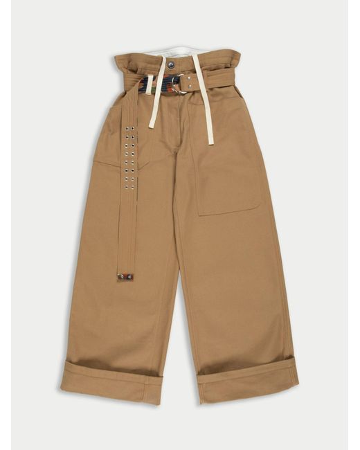 La Fetiche Natural David Cotton Canvas Work-Wear Trousers With Military Belt