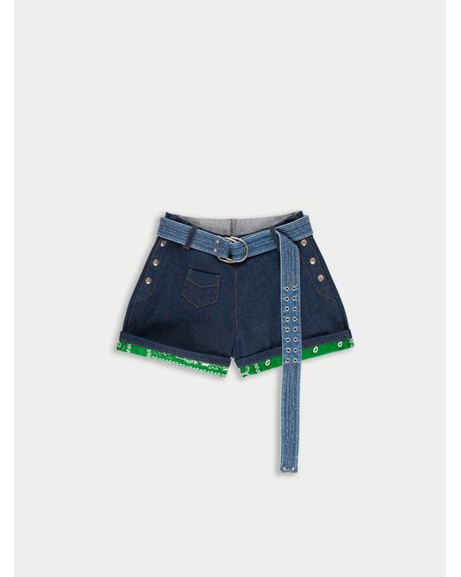 La Fetiche Blue Marguerite Raw Denim Short