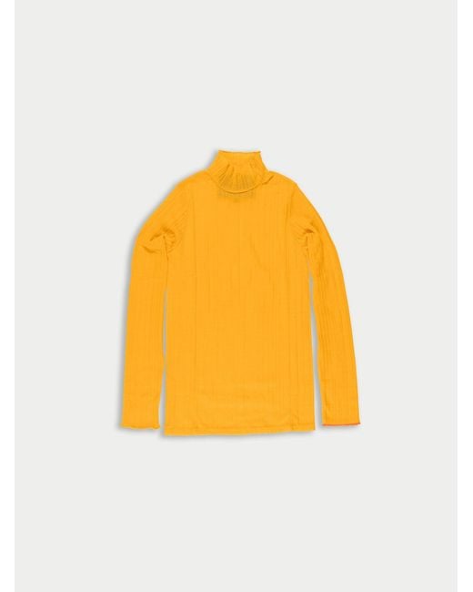 La Fetiche Yellow Booth Fitted Ribbed Top