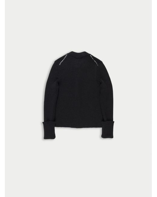 La Fetiche Black Rosemary Shrunken Fit Long Sleeve Ribbed Cardigan