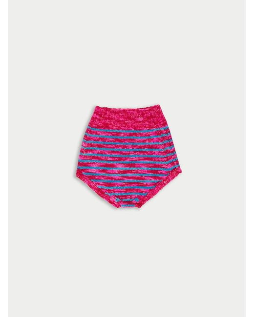 La Fetiche Pink Edie Handknitted Striped Pants