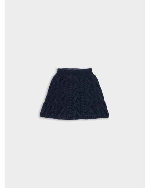 La Fetiche Blue Kat Cable A-Line Skirt