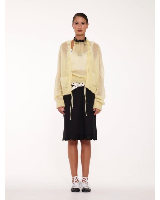 La Fetiche Yellow Alec Lightweight Knitted Cardigan