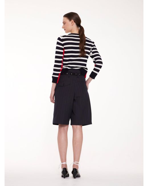 La Fetiche Blue Mitzi V-Neck Colour Block Striped Sweater