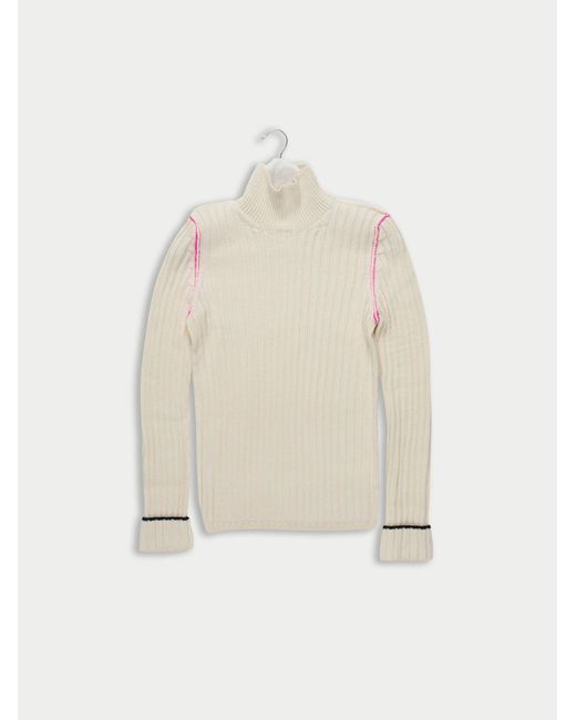 La Fetiche White Polly Skinny Ribbed Sweater
