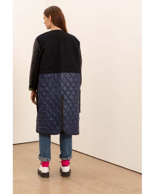 La Fetiche Blue Goude Padded Coat Liner