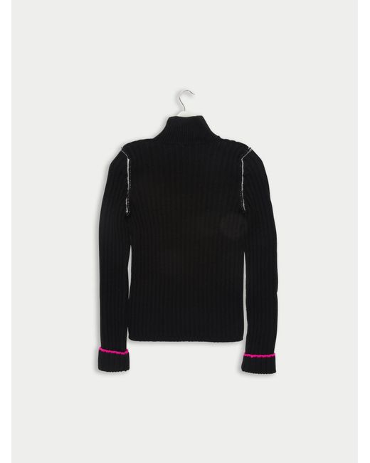 La Fetiche Black Polly Skinny Ribbed Sweater