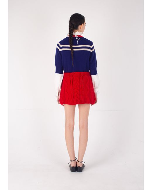 La Fetiche Red Kat Cable Skirt
