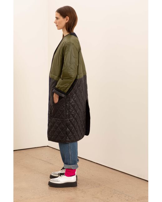 La Fetiche Blue Goude Padded Coat Liner