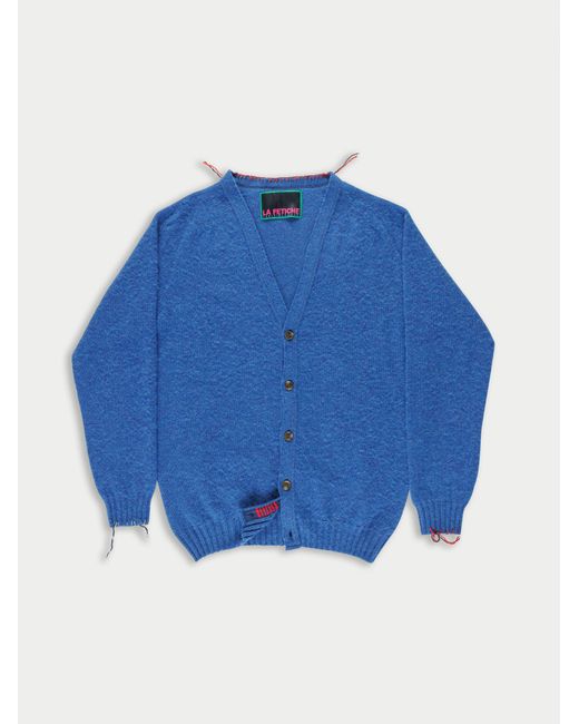 Women's Blue Beaton Brushed V-Neck Cardigan