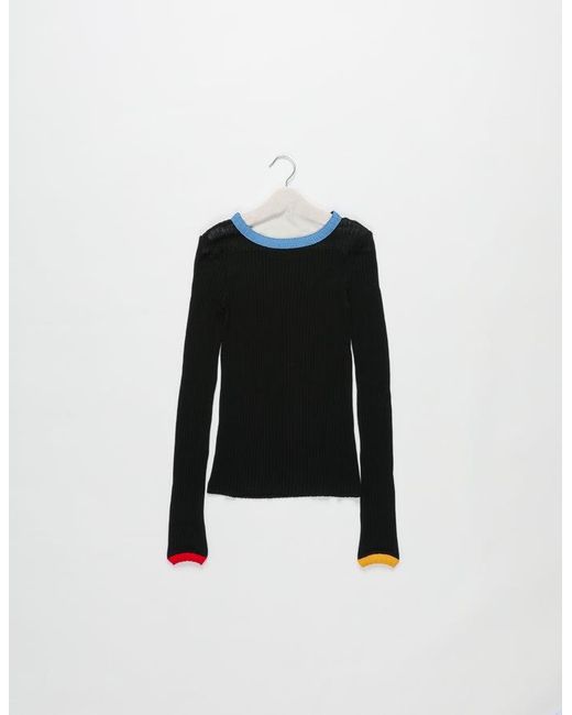La Fetiche Black Moffitt Fine Weight Ribbed Top