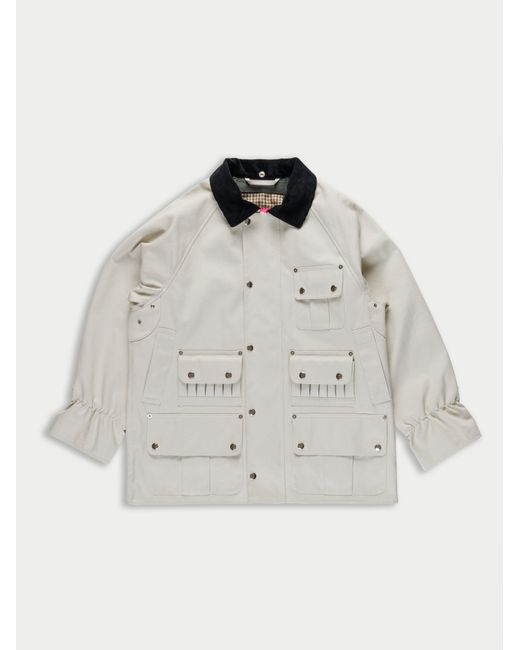 La Fetiche White Rene Bonded Cotton Utility Jacket