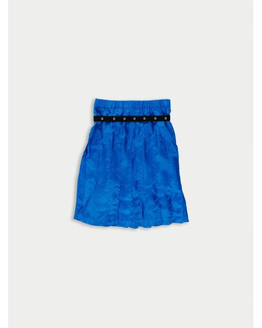 La Fetiche Blue Bernadette Pleated Skirt