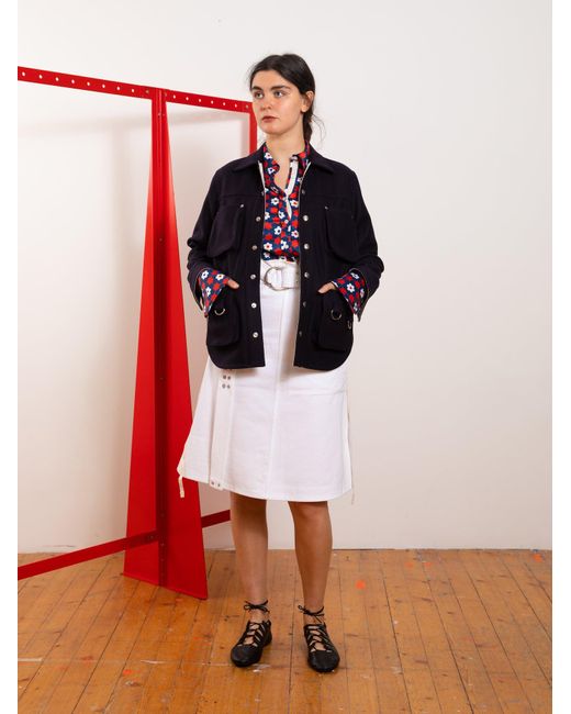 La Fetiche Blue Elli Felted Workwear Jacket