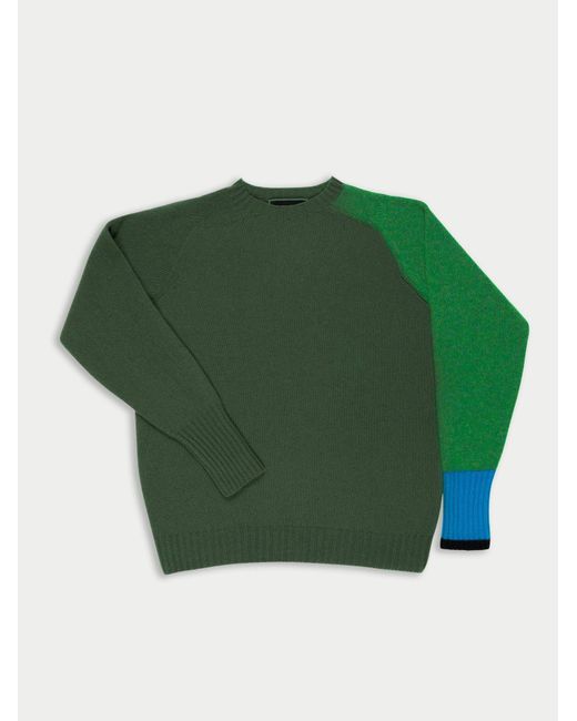 La Fetiche Green Percy Oversized Lambswool Sweater