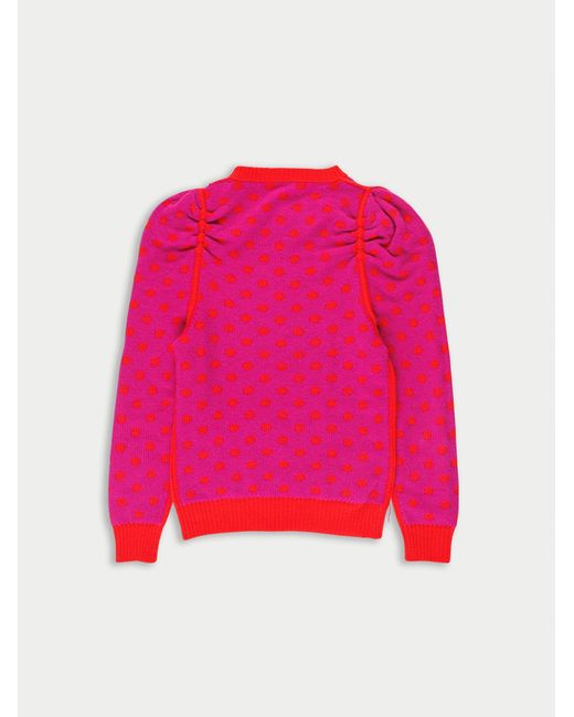 La Fetiche Red Hana Reversible V-Neck Sweater
