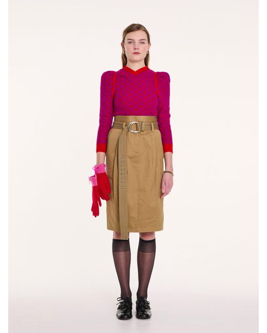La Fetiche Red Hana Reversible V-Neck Sweater