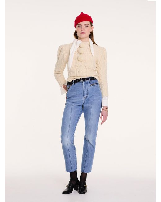 La Fetiche Natural Arletty Handknitted 'Pompom' Sweater