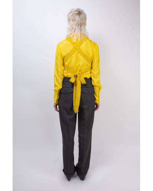 La Fetiche Yellow Sylvie Knitted Wrap Bralette
