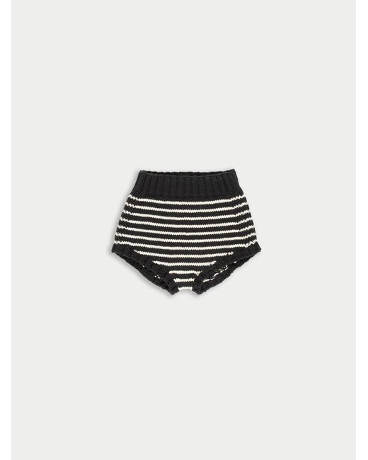 Women's White Edie Handknitted Striped Trousers