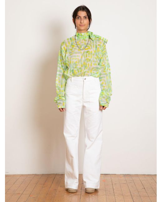 La Fetiche White Neil Highwaisted Wide Leg Jean