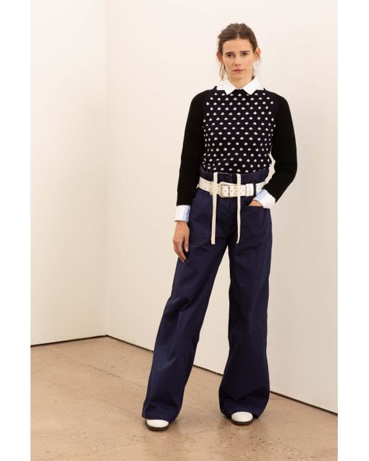 La Fetiche Blue Bowie Hand-Knit Spotty Sweater