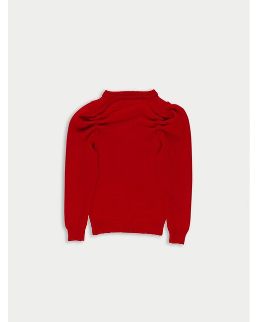 La Fetiche Red Victoria V-Neck Sweater