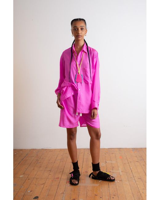 La Fetiche Pink Al Silk Boxer Short