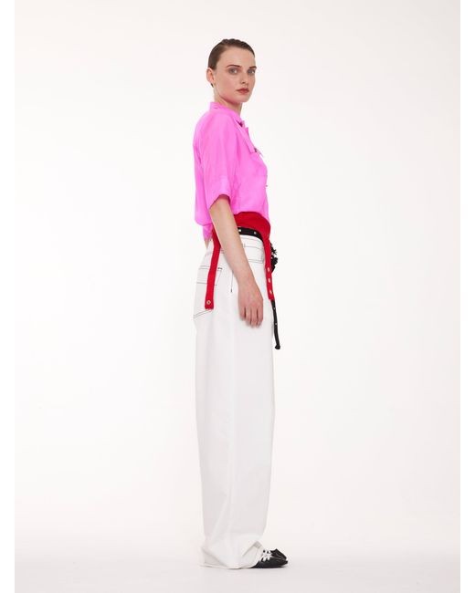 La Fetiche Pink Alice Silk Utility Shirt