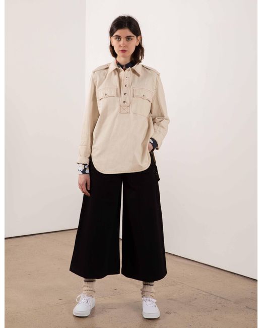 La Fetiche Natural Ali Cotton Panama Workwear Over-Shirt