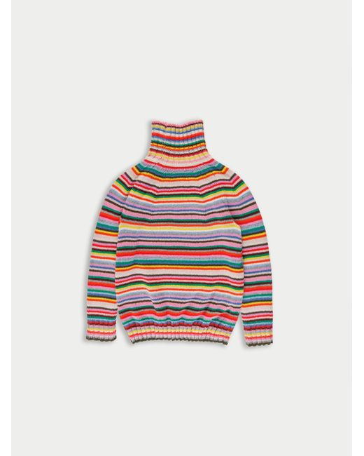 La Fetiche Red Solange Striped Polo Neck Sweater