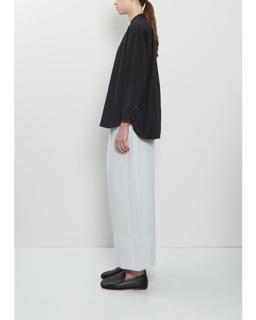 Arts & Science Black Band Collar Simple Cotton Shirt
