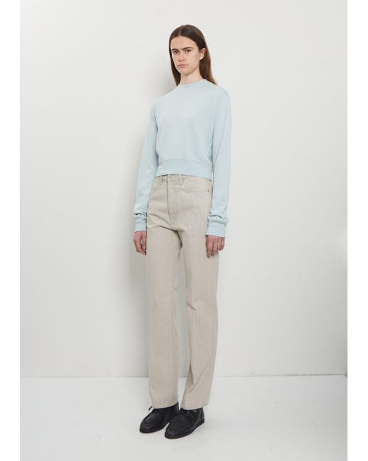 Auralee White Faded Hard Twist Denim 5-pocket Pants